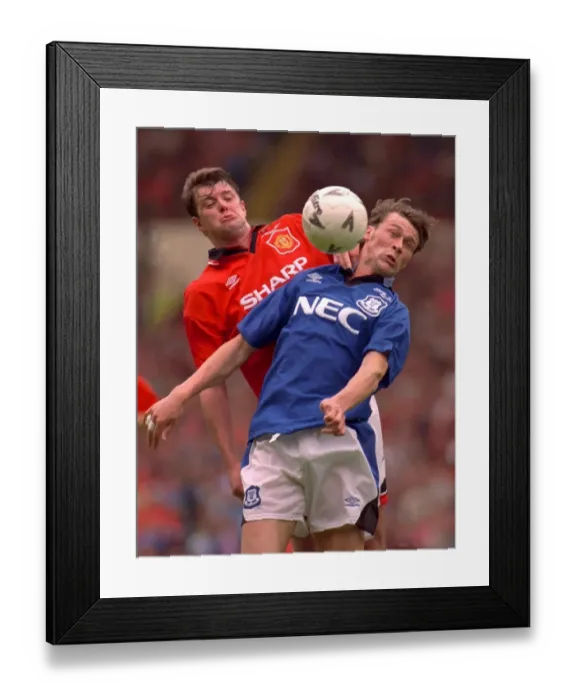 Framed Print : Ferguson vs Pallister: The Unforgettable Battle for the Ball in Everton's FA Cup Final Clash with Manchester United (1995)