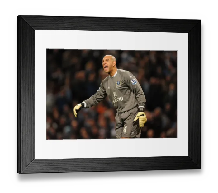 Framed Print : Tim Howard's Defensive Stand: Everton vs. Manchester City at City of Manchester Stadium (Premier League Soccer) Framed Print : Tim Howard's Defensive Stand: Everton vs. Manchester City at City of Manchester Stadium (Premier League Soccer)