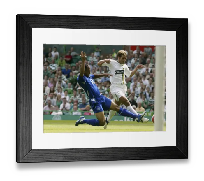 Framed Print : Intense Rivalry: Lescott vs. Petrov - A Footballing Battle Framed Print : Intense Rivalry: Lescott vs. Petrov - A Footballing Battle