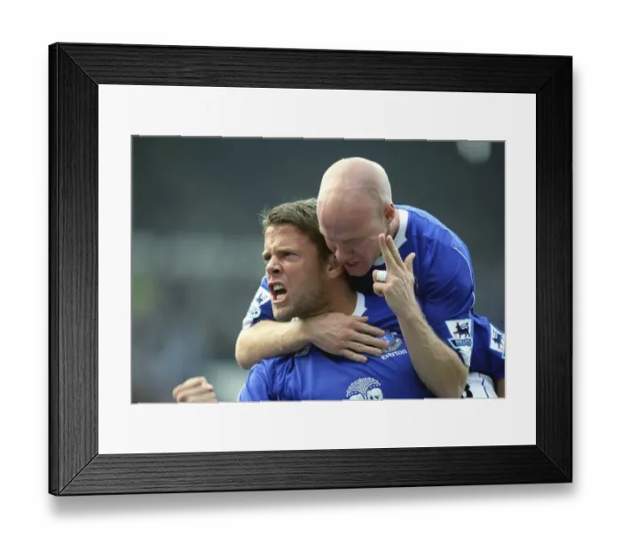 Framed Print : Everton's Strike Duo in Glory: Beattie and Johnson Celebrate Framed Print : Everton's Strike Duo in Glory: Beattie and Johnson Celebrate
