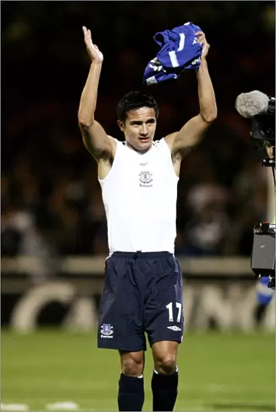 Peterborough United v Everton Tim Cahill applauds the travelling fans at the end of the match