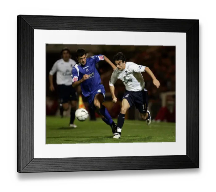 Framed Print : Peterborough United v Everton Simon Davies - Everton and Peterborough s Framed Print : Peterborough United v Everton Simon Davies - Everton and Peterborough s