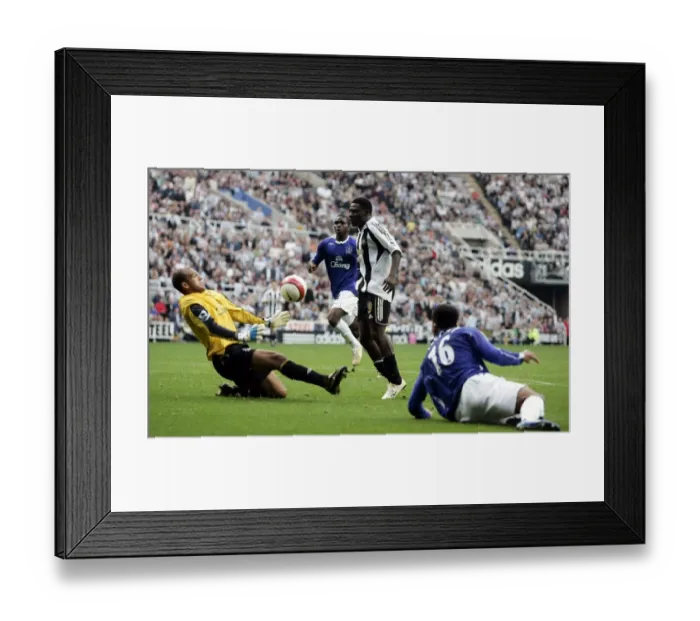 Framed Print : Evertons Tim Howard saves from Newcastles Obafemi Martins Framed Print : Evertons Tim Howard saves from Newcastles Obafemi Martins