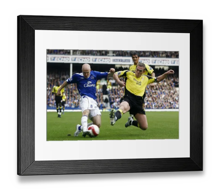 Framed Print : Andy Johnson vs. Richard Dunne: Everton vs. Manchester City Clash Framed Print : Andy Johnson vs. Richard Dunne: Everton vs. Manchester City Clash