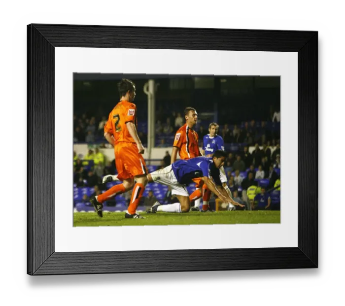 Framed Print : Everton v Luton Town - Goodison Park - 24 / 10 / 06 Evertons Tim Cahill scores the opening goal against Luton Town Framed Print : Everton v Luton Town - Goodison Park - 24 / 10 / 06 Evertons Tim Cahill scores the opening goal against Luton Town