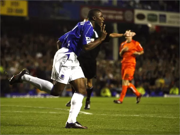 Everton's Victor Anichebe Nets His Fourth Goal Against Luton Town at Goodison Park (2006)