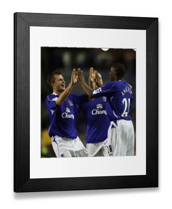 Framed Print : Anichebe's Brace: Everton's Victor Scores Fourth Goal Against Luton Town at Goodison Park (2006) Framed Print : Anichebe's Brace: Everton's Victor Scores Fourth Goal Against Luton Town at Goodison Park (2006)