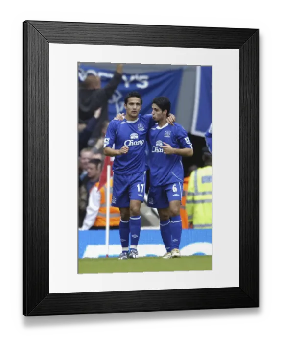 Framed Print : Football - Arsenal v Everton FA Barclays Premiership - Emirates Stadium - 06 / 07 - 28 / 10 / 06 Tim Cahill celebrates scoring the first goal for Everton with team mate Mikel Arteta Mandatory Credit: Action Images / Tony O Brien Framed Print : Football - Arsenal v Everton FA Barclays Premiership - Emirates Stadium - 06 / 07 - 28 / 10 / 06 Tim Cahill celebrates scoring the first goal for Everton with team mate Mikel Arteta Mandatory Credit: Action Images / Tony O Brien