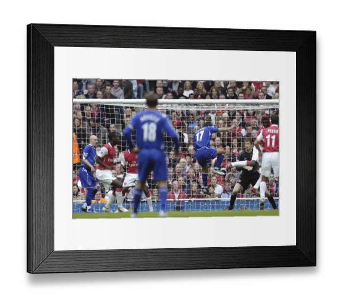 Framed Print : Arsenal v Everton Tim Cahill scoring the first goal for Everton Mandatory Credit Framed Print : Arsenal v Everton Tim Cahill scoring the first goal for Everton Mandatory Credit