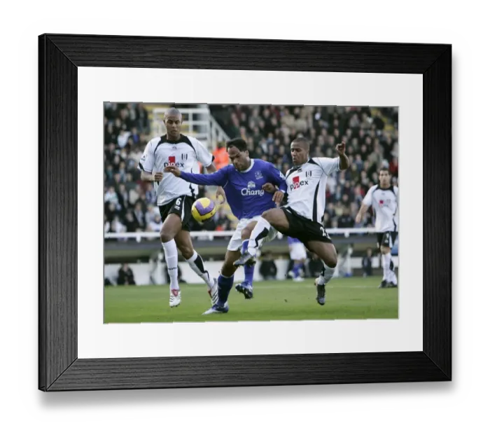 Framed Print : Fulham v Everton 4 / 11 / 06 Fulhams Wayne Routledge and Zat Knight and Evertons Joleon Lescott Framed Print : Fulham v Everton 4 / 11 / 06 Fulhams Wayne Routledge and Zat Knight and Evertons Joleon Lescott