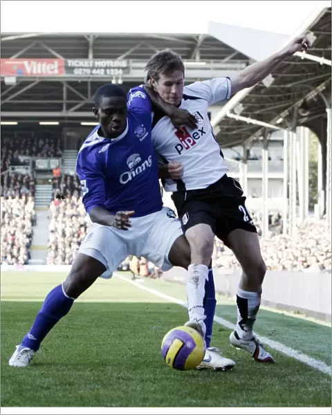 Fulham v Everton - 4  /  11  /  06 Fulhams Brian McBride in action against Evertons Joseph Yobo