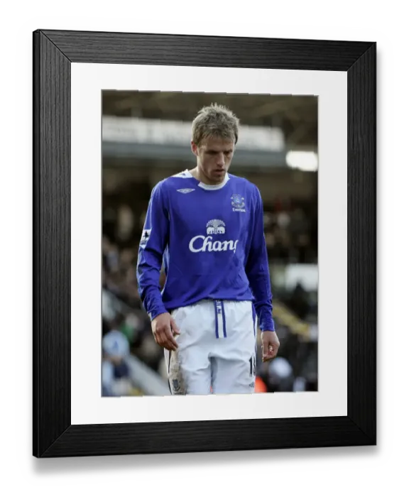 Framed Print : Phil Neville's Disappointment: Fulham vs. Everton (4th November 2006) Framed Print : Phil Neville's Disappointment: Fulham vs. Everton (4th November 2006)