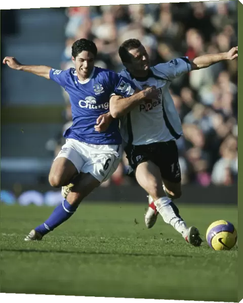 Fulham v Everton 4  /  11  /  06 Tomasz Radzinski Fulham in action against Mikel Arteta