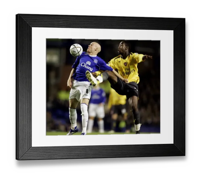 Framed Print : Andy Johnson vs Johan Djourou: Everton vs Arsenal in Carling Cup Fourth Round