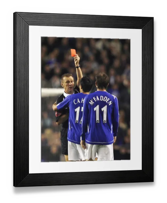 Framed Print : Everton v Arsenal Carling Cup Fourth Round Evertons James McFadden is sent off by Referee Graham Framed Print : Everton v Arsenal Carling Cup Fourth Round Evertons James McFadden is sent off by Referee Graham