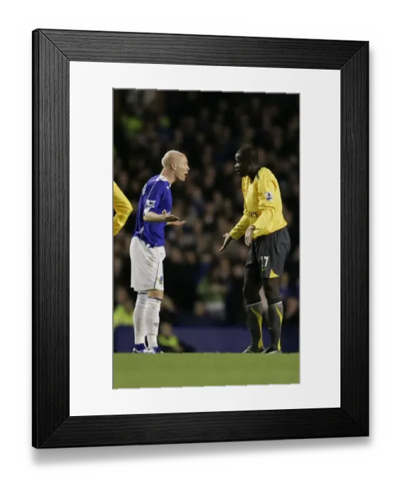 Framed Print : Andy Johnson vs. Emmanuel Eboue: Everton vs. Arsenal Carling Cup Fourth Round Showdown