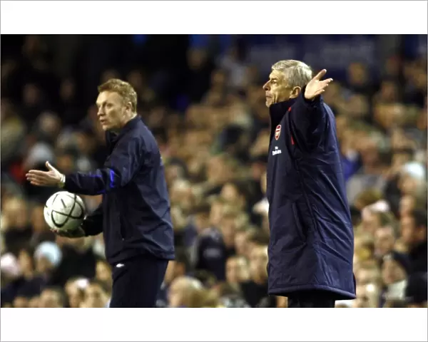 Everton v Arsenal - 8  /  11  /  06 David Moyes and Arsene Wenger during the game