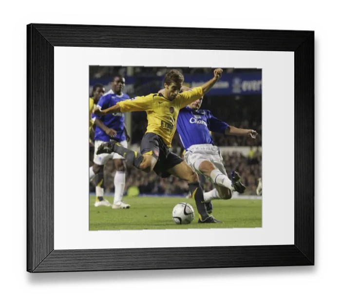 Framed Print : Evertons Carsley challenges Arsenals Flamini for the ball during their English League Cup fourth r Framed Print : Evertons Carsley challenges Arsenals Flamini for the ball during their English League Cup fourth r