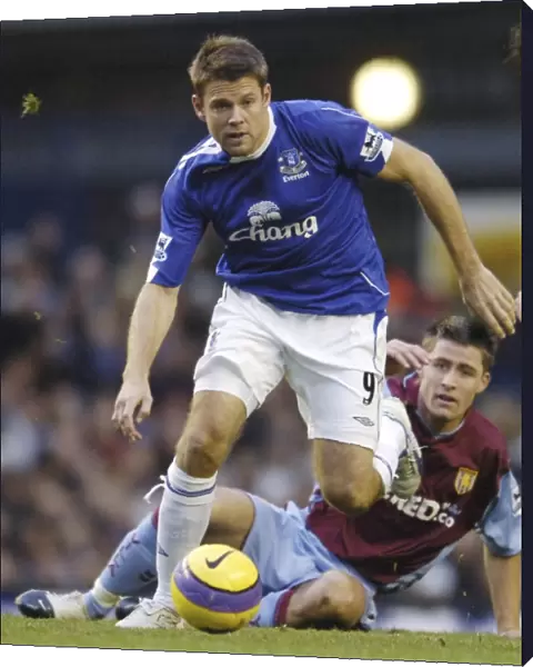 Everton v Aston Villa - 11  /  11  /  06 Evertons James Beattie and Aston Villas Gary Cahill