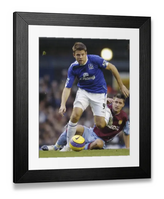 Framed Print : Everton v Aston Villa - 11 / 11 / 06 Evertons James Beattie and Aston Villas Gary Cahill Framed Print : Everton v Aston Villa - 11 / 11 / 06 Evertons James Beattie and Aston Villas Gary Cahill