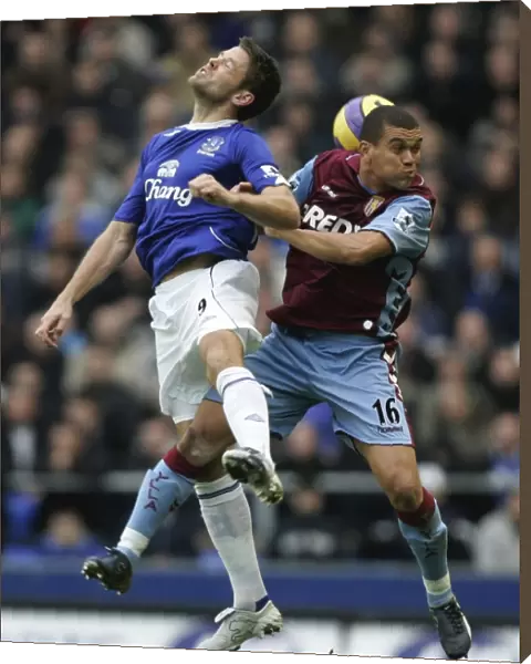 Everton v Aston Villa 11  /  11  /  06 Aston Villas Wilfred Bouma and Evertons James Beattie