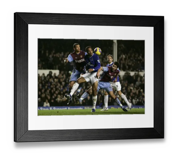 Framed Print : Lescott in Action: Everton vs Aston Villa, FA Premiership, 11 / 11 / 06
