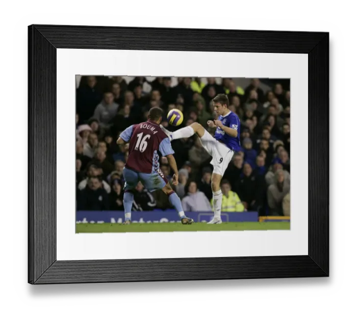 Framed Print : Clash of the Titans: Beattie vs Bouma - Everton vs Aston Villa (06 / 07) FA Premiership Showdown Framed Print : Clash of the Titans: Beattie vs Bouma - Everton vs Aston Villa (06 / 07) FA Premiership Showdown