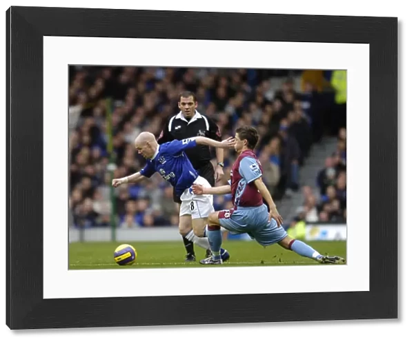 Everton v Aston Villa Andrew Johnson - Everton in action against Gary Cahill