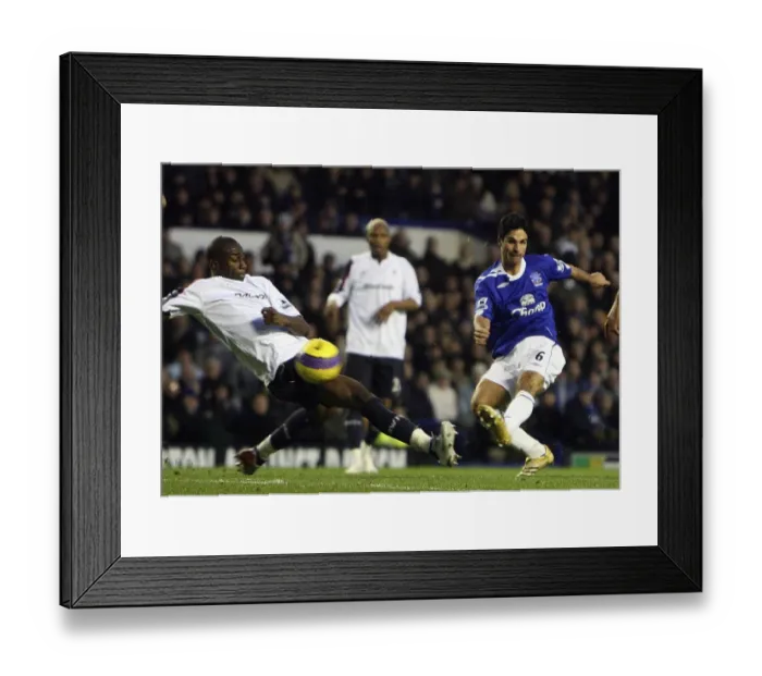 Framed Print : Everton v Bolton - Mikel Arteta scores his teams first goal Framed Print : Everton v Bolton - Mikel Arteta scores his teams first goal