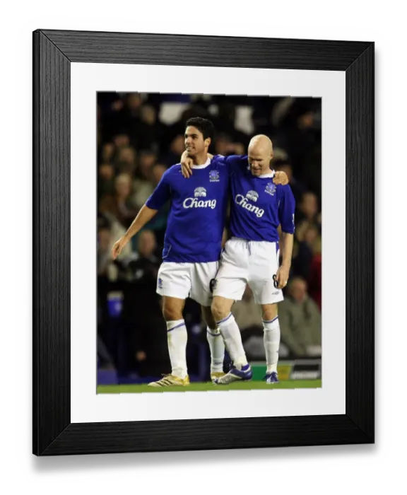 Framed Print : Everton's Johnson and Arteta in Triumph: Everton FC vs Bolton Wanderers, FA Barclays Premiership, Goodison Park - 06 / 11 / 06 Framed Print : Everton's Johnson and Arteta in Triumph: Everton FC vs Bolton Wanderers, FA Barclays Premiership, Goodison Park - 06 / 11 / 06