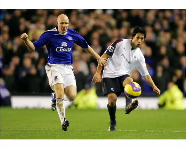 Everton v Bolton Idan Tal and Evertons Andrew Johnson