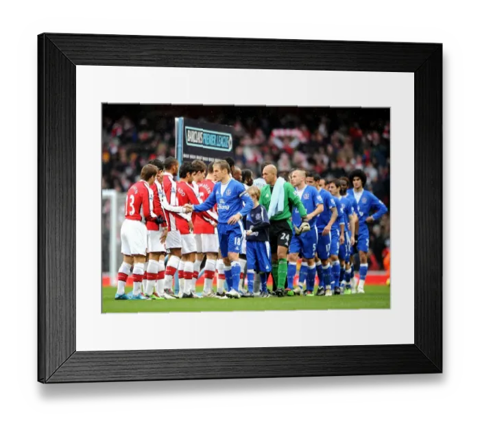 Framed Print : Premier League Showdown: Arsenal vs. Everton - United in Sportsmanship at Emirates Stadium Framed Print : Premier League Showdown: Arsenal vs. Everton - United in Sportsmanship at Emirates Stadium