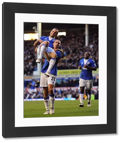 Everton's Unforgettable Moment: Donovan's Fourth Goal Celebration with Rodwell at Goodison Park