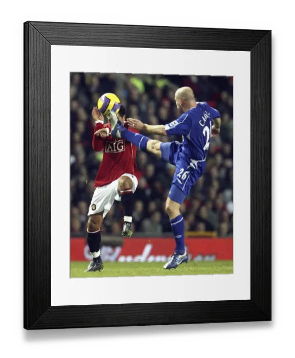 Framed Print : Manchester United vs. Everton: A Classic Clash - Kieran Richardson vs. Lee Carsley (November 29, 2006, Barclays Premiership, Old Trafford) Framed Print : Manchester United vs. Everton: A Classic Clash - Kieran Richardson vs. Lee Carsley (November 29, 2006, Barclays Premiership, Old Trafford)