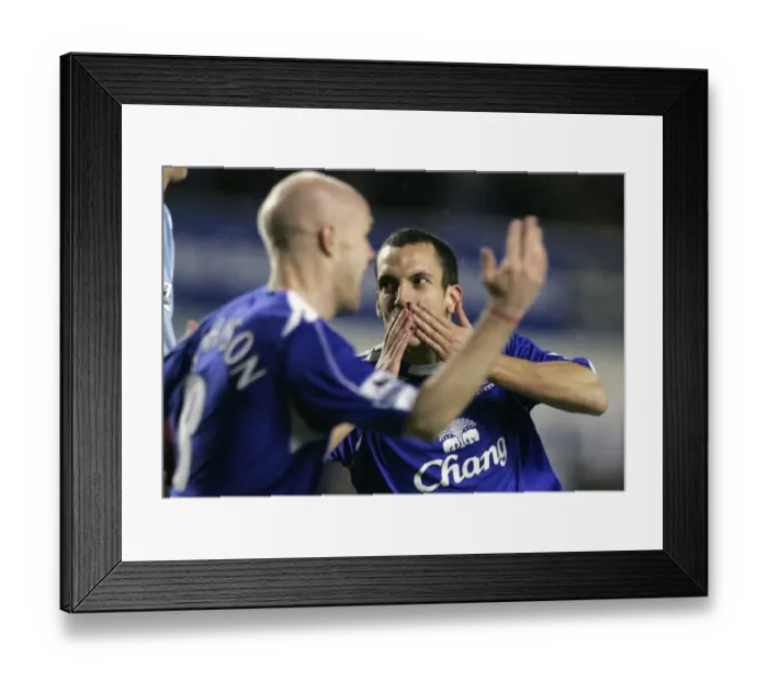 Framed Print : Osman and Johnson: Everton's Goal Celebration vs. West Ham United (2006) Framed Print : Osman and Johnson: Everton's Goal Celebration vs. West Ham United (2006)