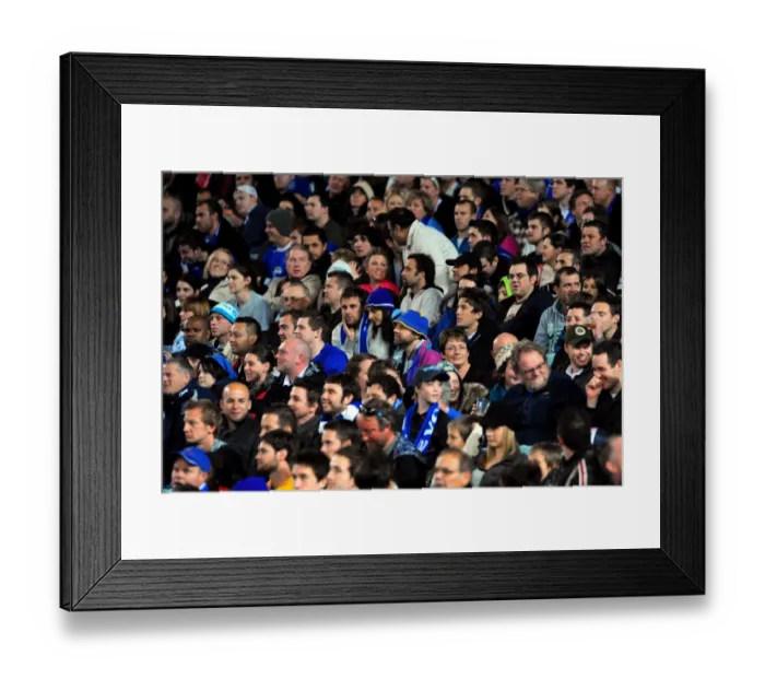 Framed Print : Everton FC Fans Embrace the Electric Atmosphere at ANZ Stadium during Sydney FC Pre-Season Friendly