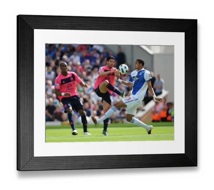 Framed Print : Mikel Arteta vs. Steven Nzonzi: A Footballing Battle at Blackburn Rovers vs. Everton, Barclays Premier League Framed Print : Mikel Arteta vs. Steven Nzonzi: A Footballing Battle at Blackburn Rovers vs. Everton, Barclays Premier League