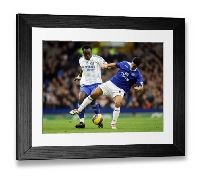 Framed Print : Everton v Chelsea Michael Essien in action against Evertons Mikel Arteta Framed Print : Everton v Chelsea Michael Essien in action against Evertons Mikel Arteta