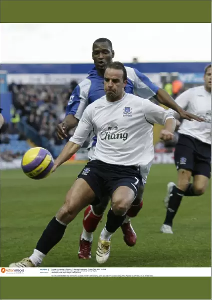Portsmouth v Everton Noe Pamarot in action against Andy Van der Meyde