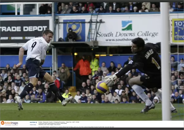 Portsmouth v Everton Portsmouths David James saves from Evertons James Beattie