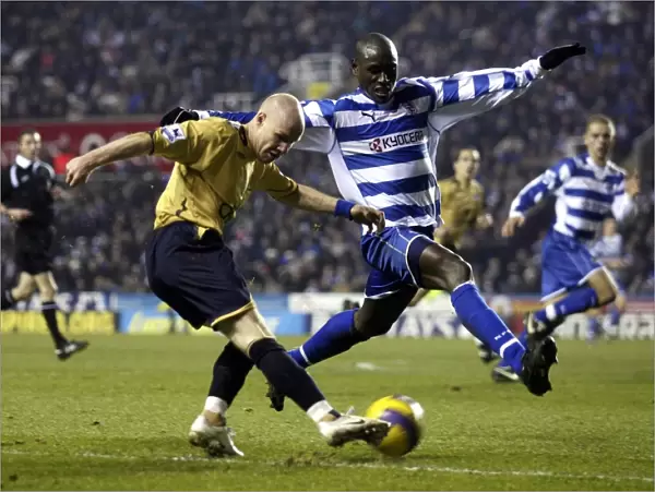 Reading v Everton Andrew Johnson of Everton in action with Ibrahima Sonko of Reading