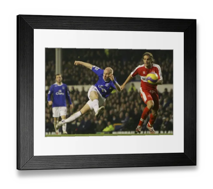 Framed Print : Andy Johnson's Thunderous Shot: Everton's Victory Over Middlesbrough Framed Print : Andy Johnson's Thunderous Shot: Everton's Victory Over Middlesbrough