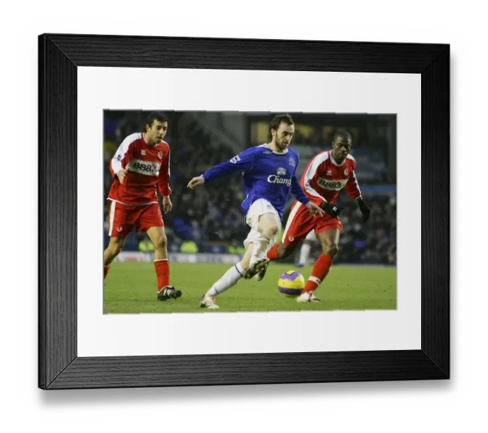 Framed Print : Everton vs. Middlesbrough Showdown: McFadden vs. Boateng