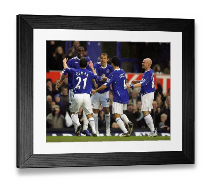 Framed Print : Victor Anichebe celebrates after scoring his teams first goal Framed Print : Victor Anichebe celebrates after scoring his teams first goal