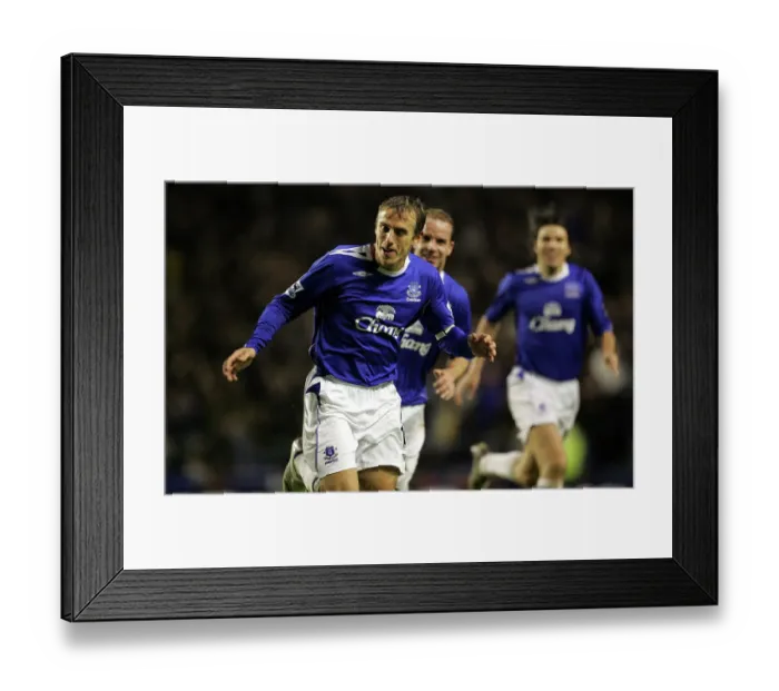 Framed Print : Phil Neville's Triumph: Everton's Third Goal vs. Newcastle United Framed Print : Phil Neville's Triumph: Everton's Third Goal vs. Newcastle United