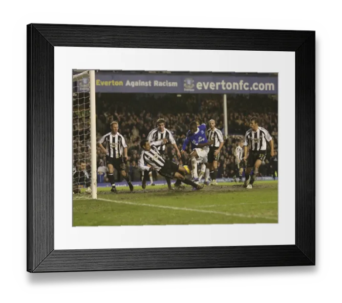 Framed Print : Everton v Newcastle United Evertons Victor Anichebe scores his second goal of the game Framed Print : Everton v Newcastle United Evertons Victor Anichebe scores his second goal of the game