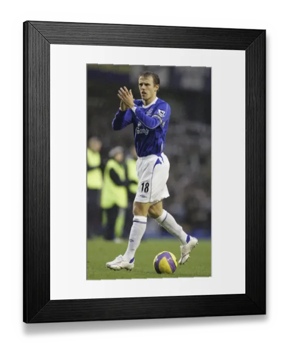 Framed Print : Phil Neville Salutes Everton Fans: Everton vs Newcastle United
