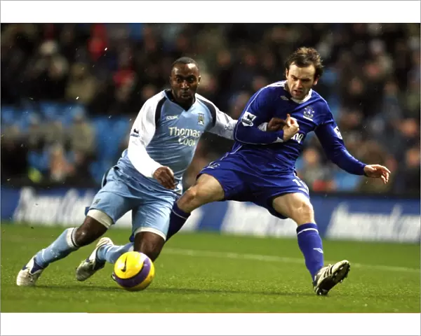 Manchester City v Everton - Darius Vassell and Evertons James McFadden