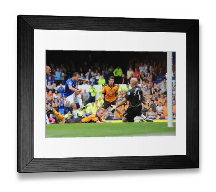Framed Print : Tim Cahill Scores the First Goal: Everton vs. Wolverhampton Wanderers, Barclays Premier League, Goodison Park Framed Print : Tim Cahill Scores the First Goal: Everton vs. Wolverhampton Wanderers, Barclays Premier League, Goodison Park