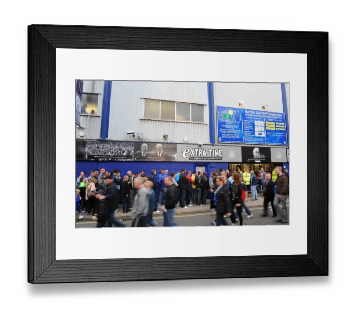 Framed Print : Everton FC: Thrilled Fans Gathering Outside Goodison Park for Everton vs Huddersfield Town Carling Cup Match (2010) Framed Print : Everton FC: Thrilled Fans Gathering Outside Goodison Park for Everton vs Huddersfield Town Carling Cup Match (2010)